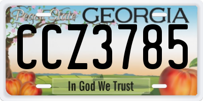 GA license plate CCZ3785