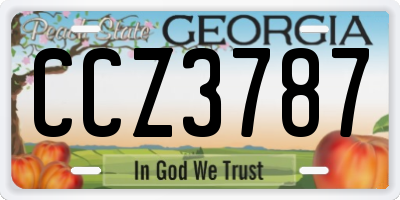 GA license plate CCZ3787