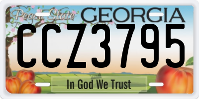 GA license plate CCZ3795