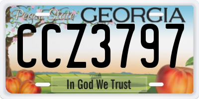 GA license plate CCZ3797
