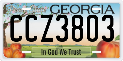 GA license plate CCZ3803