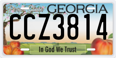 GA license plate CCZ3814