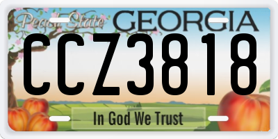 GA license plate CCZ3818