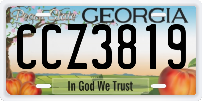 GA license plate CCZ3819