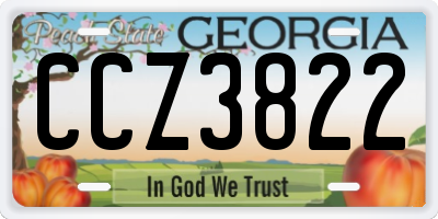 GA license plate CCZ3822