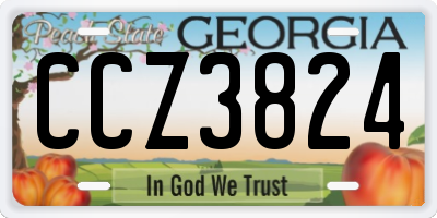 GA license plate CCZ3824