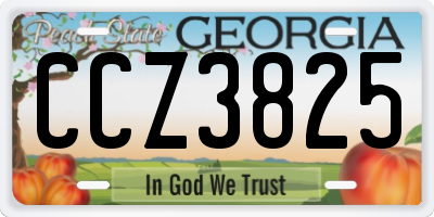 GA license plate CCZ3825