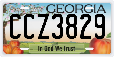 GA license plate CCZ3829