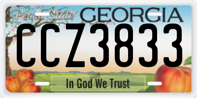 GA license plate CCZ3833