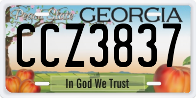 GA license plate CCZ3837