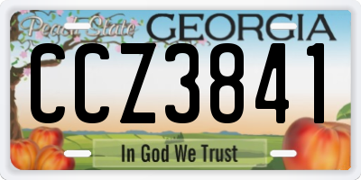 GA license plate CCZ3841
