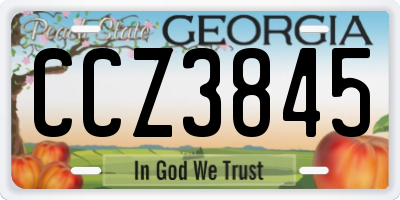 GA license plate CCZ3845