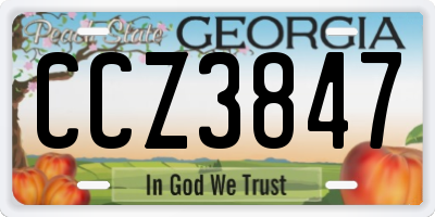 GA license plate CCZ3847