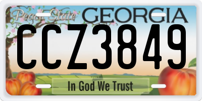 GA license plate CCZ3849