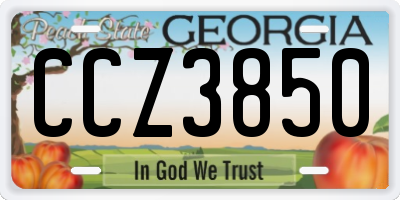 GA license plate CCZ3850