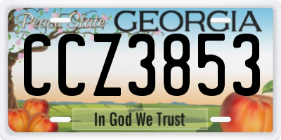 GA license plate CCZ3853
