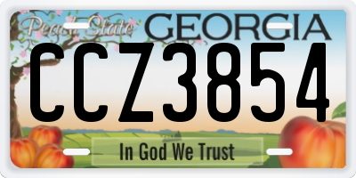 GA license plate CCZ3854