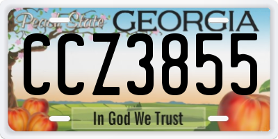 GA license plate CCZ3855