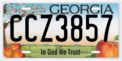 GA license plate CCZ3857