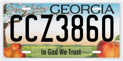 GA license plate CCZ3860