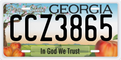 GA license plate CCZ3865