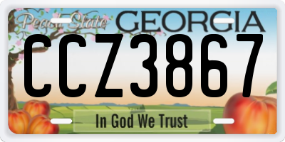 GA license plate CCZ3867