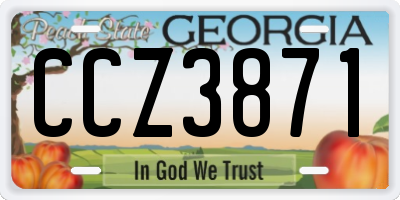GA license plate CCZ3871