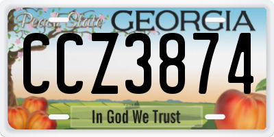 GA license plate CCZ3874
