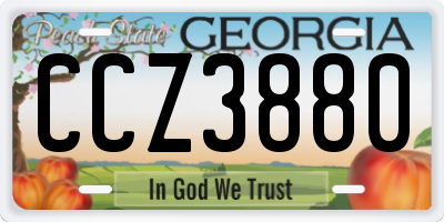 GA license plate CCZ3880