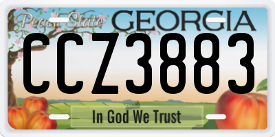 GA license plate CCZ3883