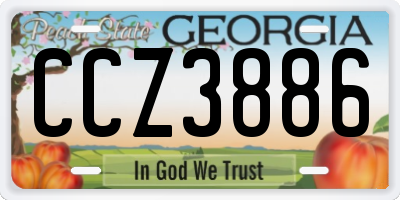 GA license plate CCZ3886