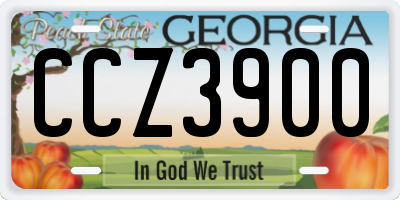 GA license plate CCZ3900