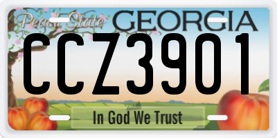 GA license plate CCZ3901