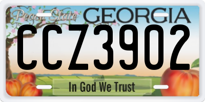 GA license plate CCZ3902