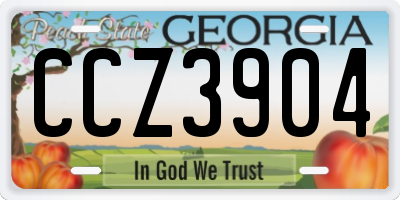 GA license plate CCZ3904