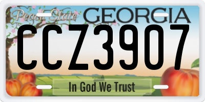 GA license plate CCZ3907