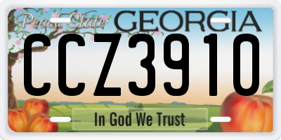 GA license plate CCZ3910