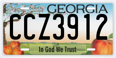 GA license plate CCZ3912