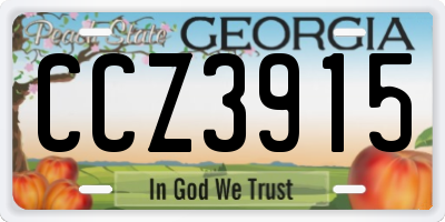 GA license plate CCZ3915