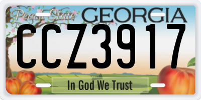 GA license plate CCZ3917