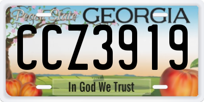 GA license plate CCZ3919