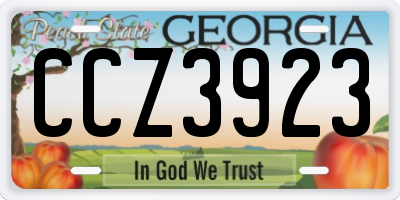 GA license plate CCZ3923