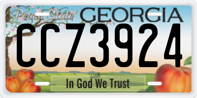 GA license plate CCZ3924