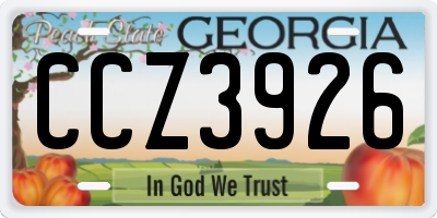 GA license plate CCZ3926