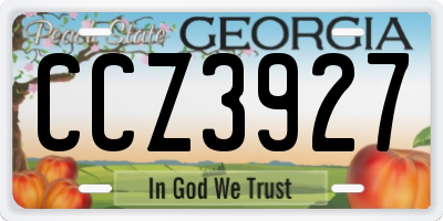 GA license plate CCZ3927