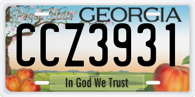 GA license plate CCZ3931