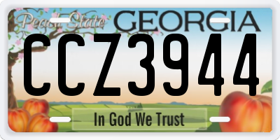 GA license plate CCZ3944