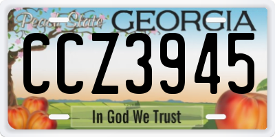 GA license plate CCZ3945