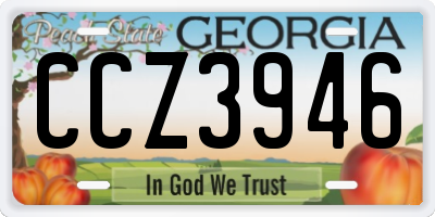 GA license plate CCZ3946