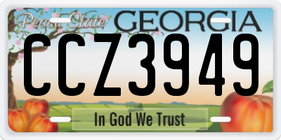 GA license plate CCZ3949